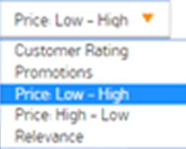 Sort by dropdown